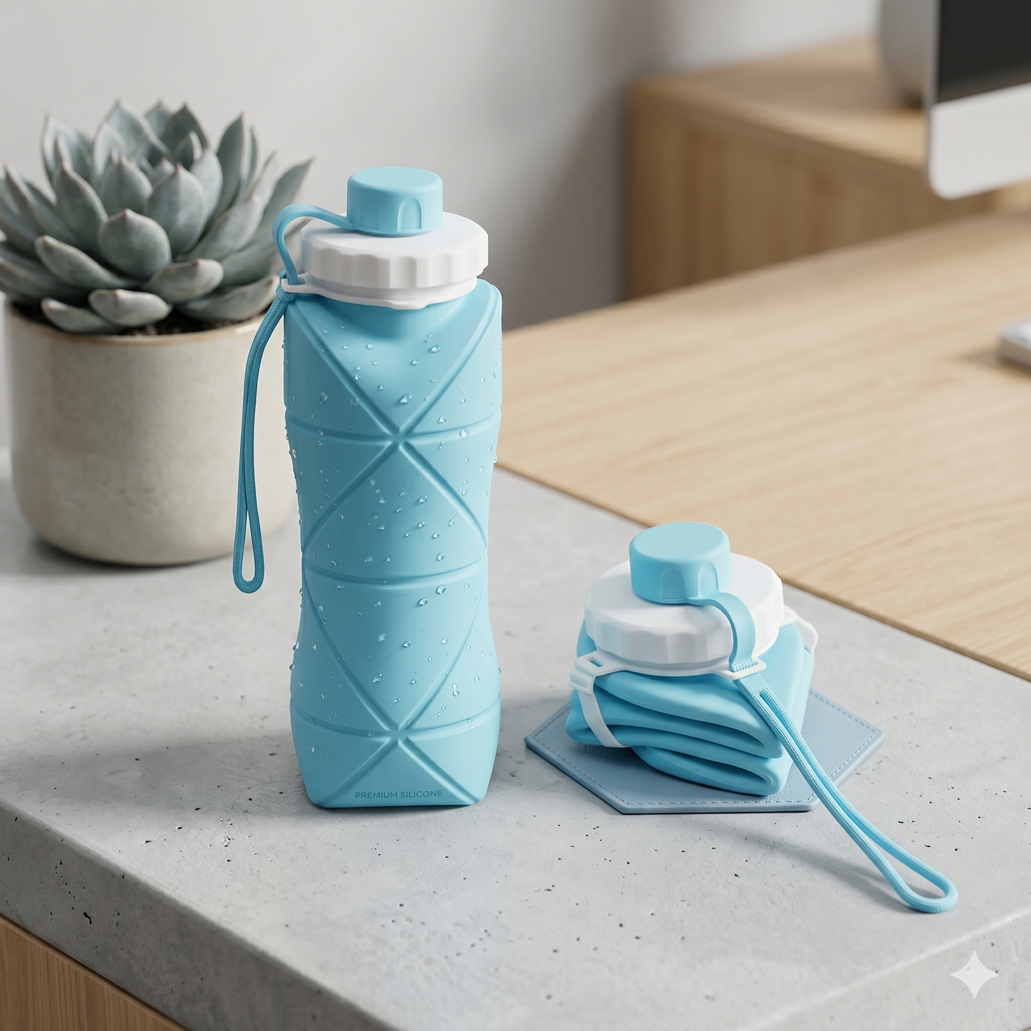 ApexFlow™ Collapsible Silicone Sport Bottle – 600ml Lightweight Travel Edition