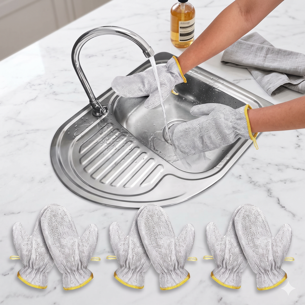 Single deals™ Premium Quality Wire Dish Washing Cleaning Gloves