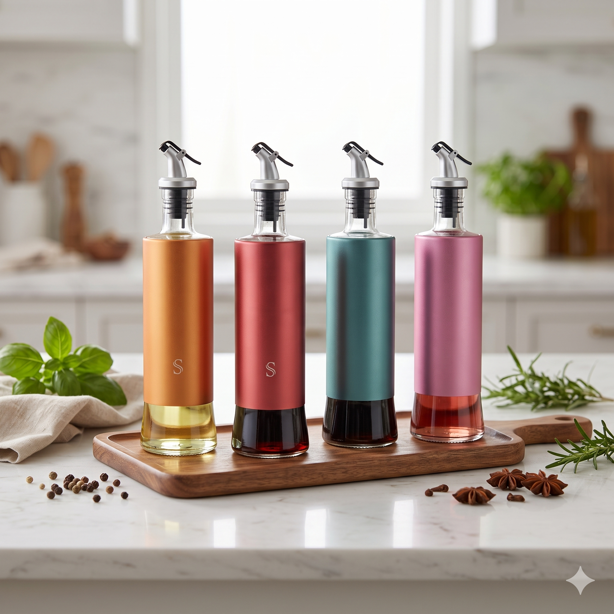 SINGLE DEALS™ Premium 300ml Multi-Color Culinary Dispenser & Glass Oil Control Pot System™ [Premium Quality]