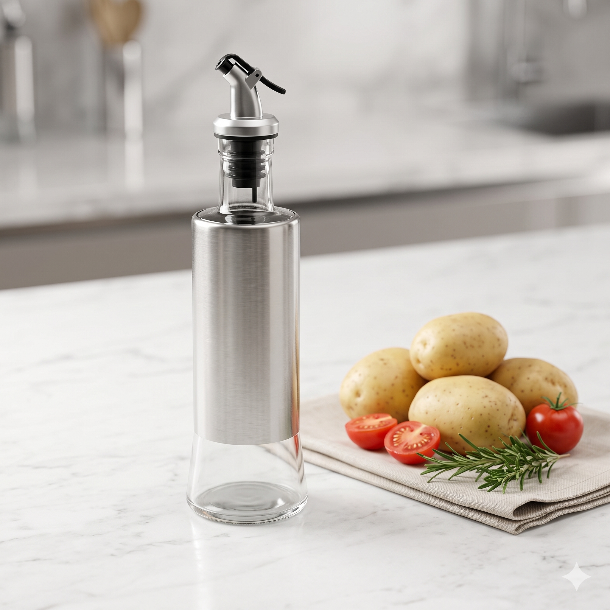 Single deals™ Premium 300ml Glass-Steel Culinary Infusion & Precision Pour Bottle™ [Premium Quality]