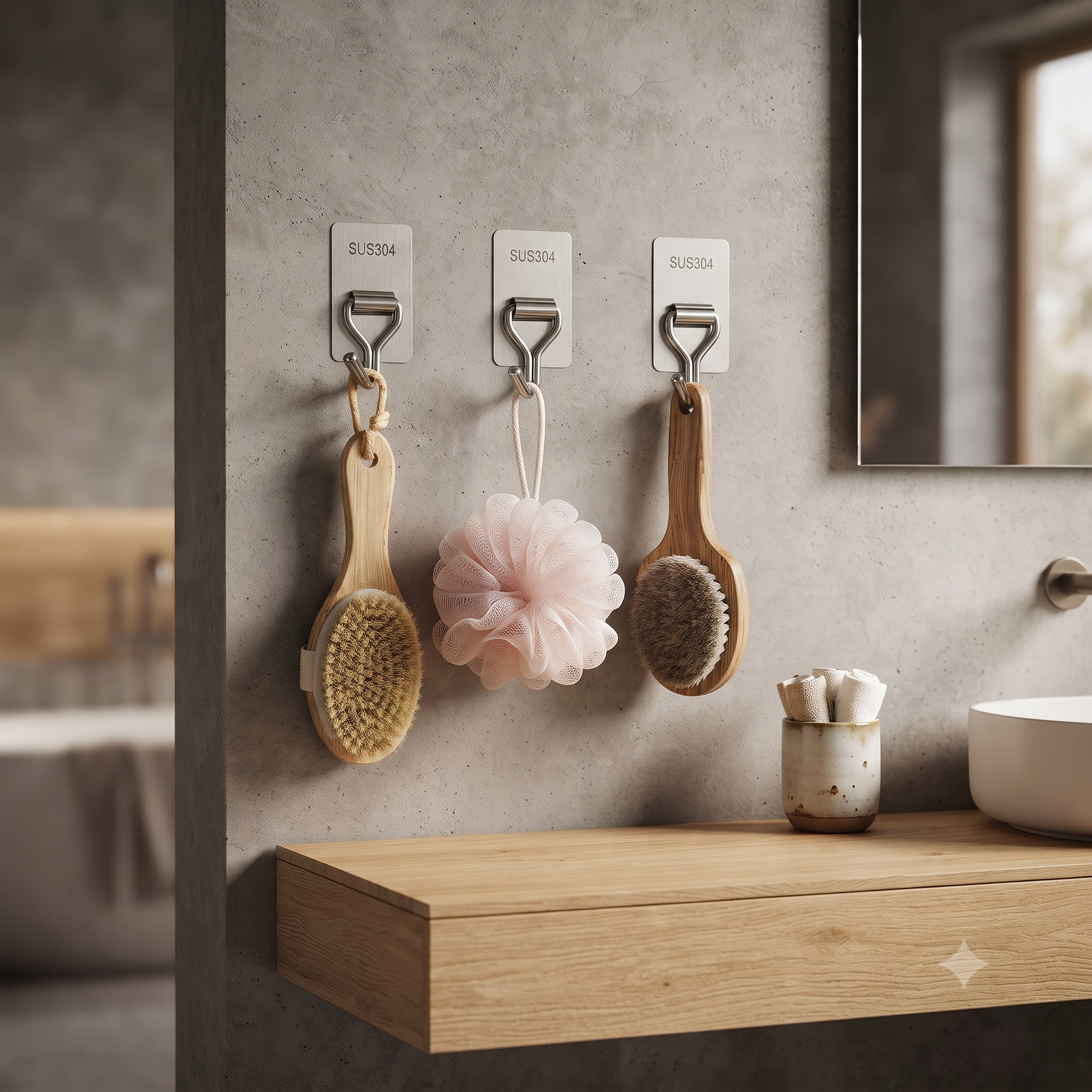 Single Deals™ SUS304 Stainless Steel Adhesive Wall Hook