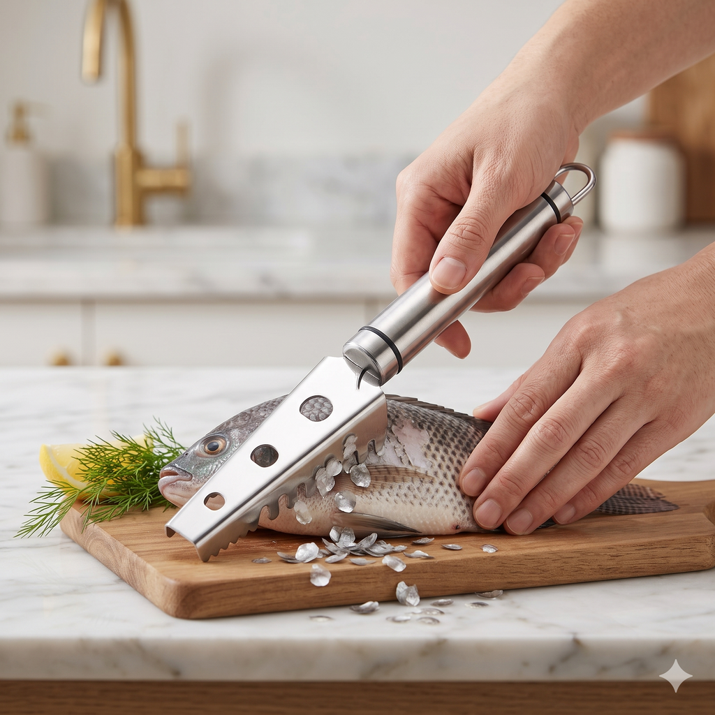 SINGLE DEALS® EliteCare Precision Stainless Steel Fish Scaler & Cleaning Tool — Premium Quality