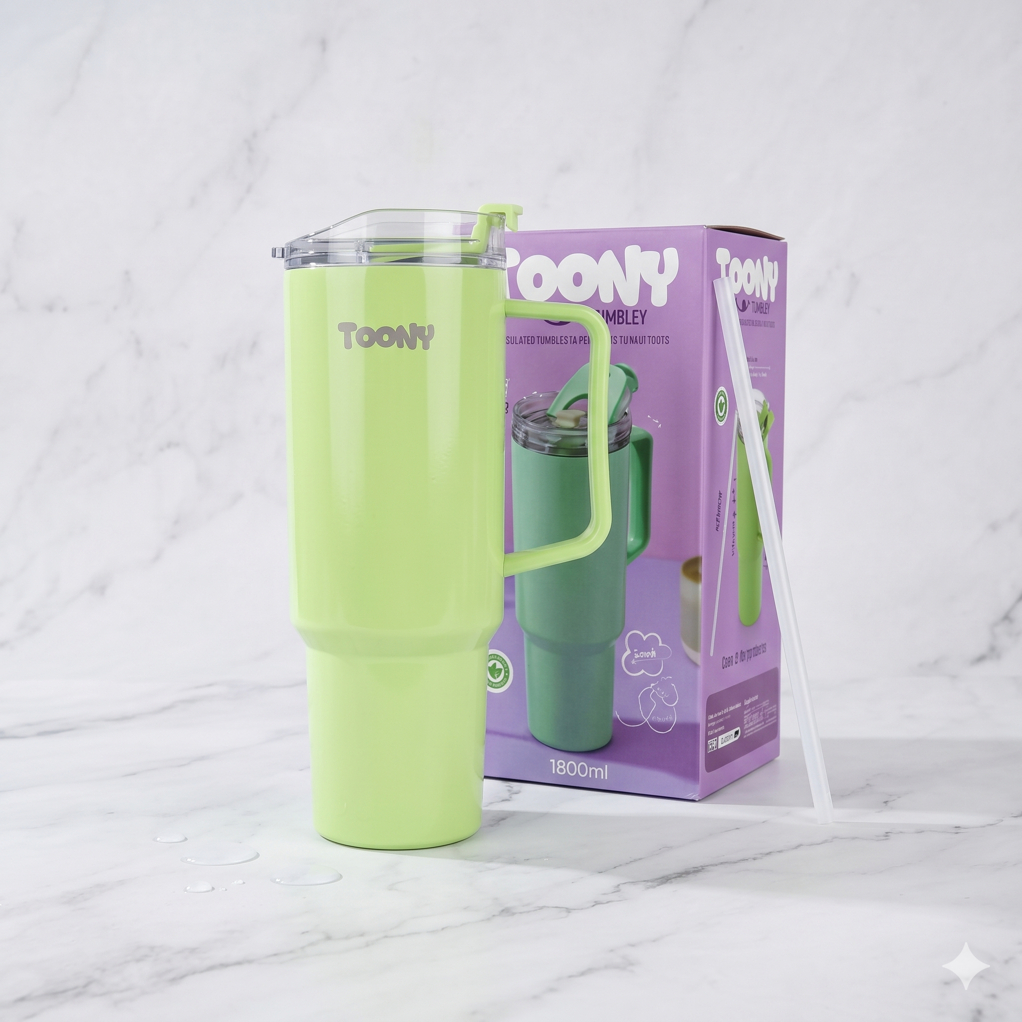 Single Deals™ Premium Quality 'Toony' 1800ML Insulated Tumbler with Straw