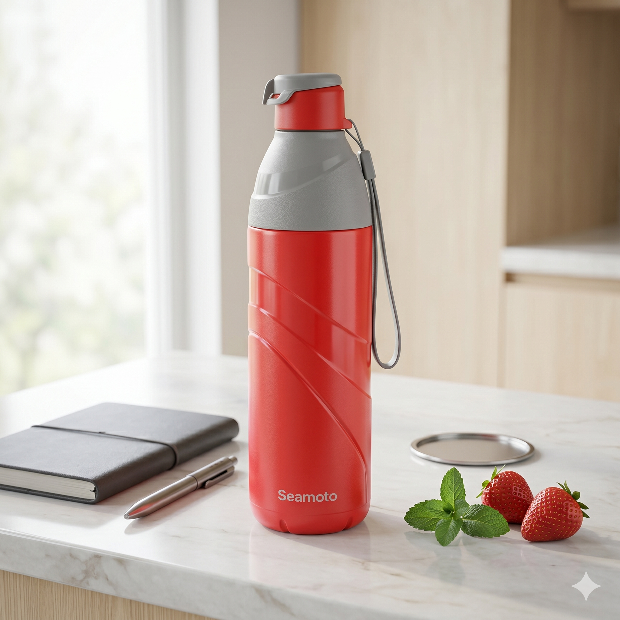 OmniFlow™ 1100ml Sports Water Bottle – Red Fusion Edition – Premium Quality