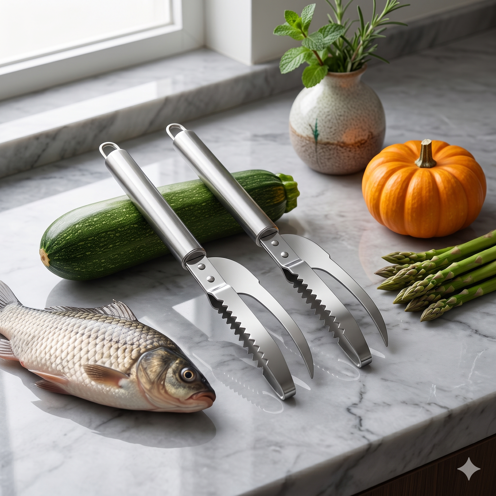 SINGLE DEALS® EliteCare Multi-Function Stainless Steel 3-in-1 Fish Scaler & Vegetable Peeler — Premium Quality