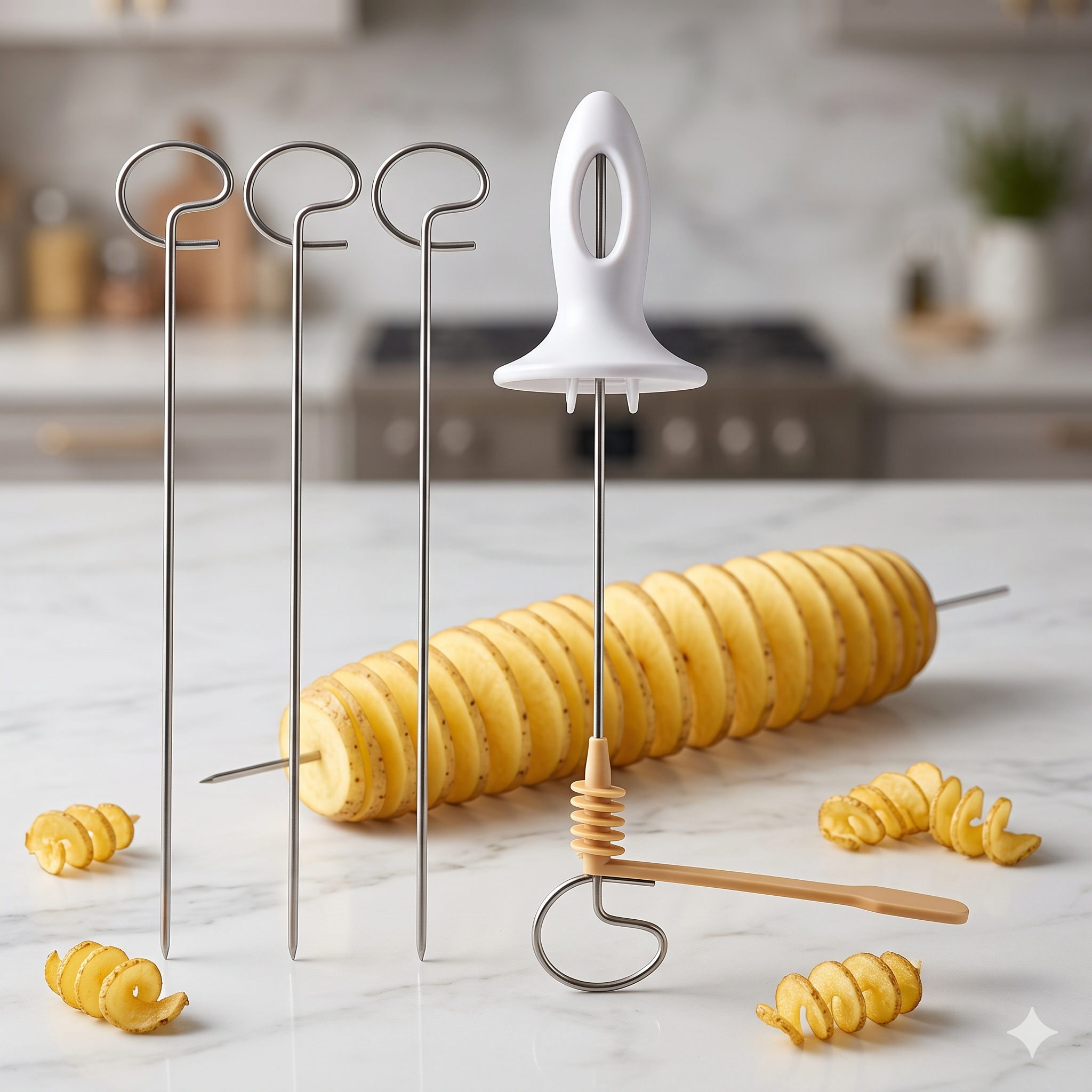 ™ Single Deals Spiral Pro Manual Potato Vegetable Twister & Skewer Slicing Kit – Premium Quality