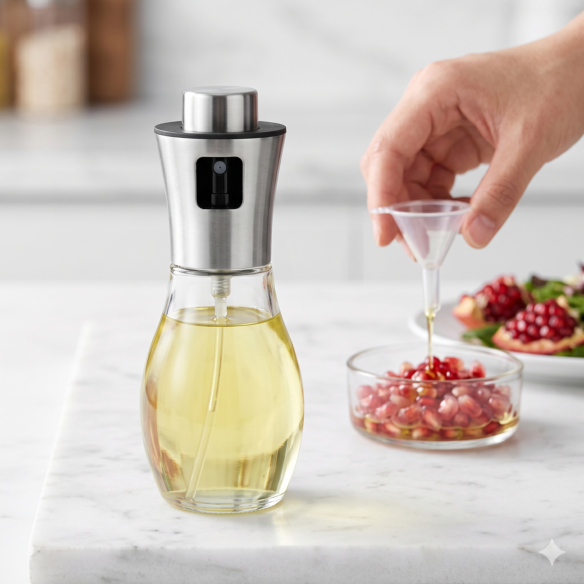 Single Deals 200ml Premium Stainless Steel & Glass Culinary Oil Mister™ [Premium Quality]