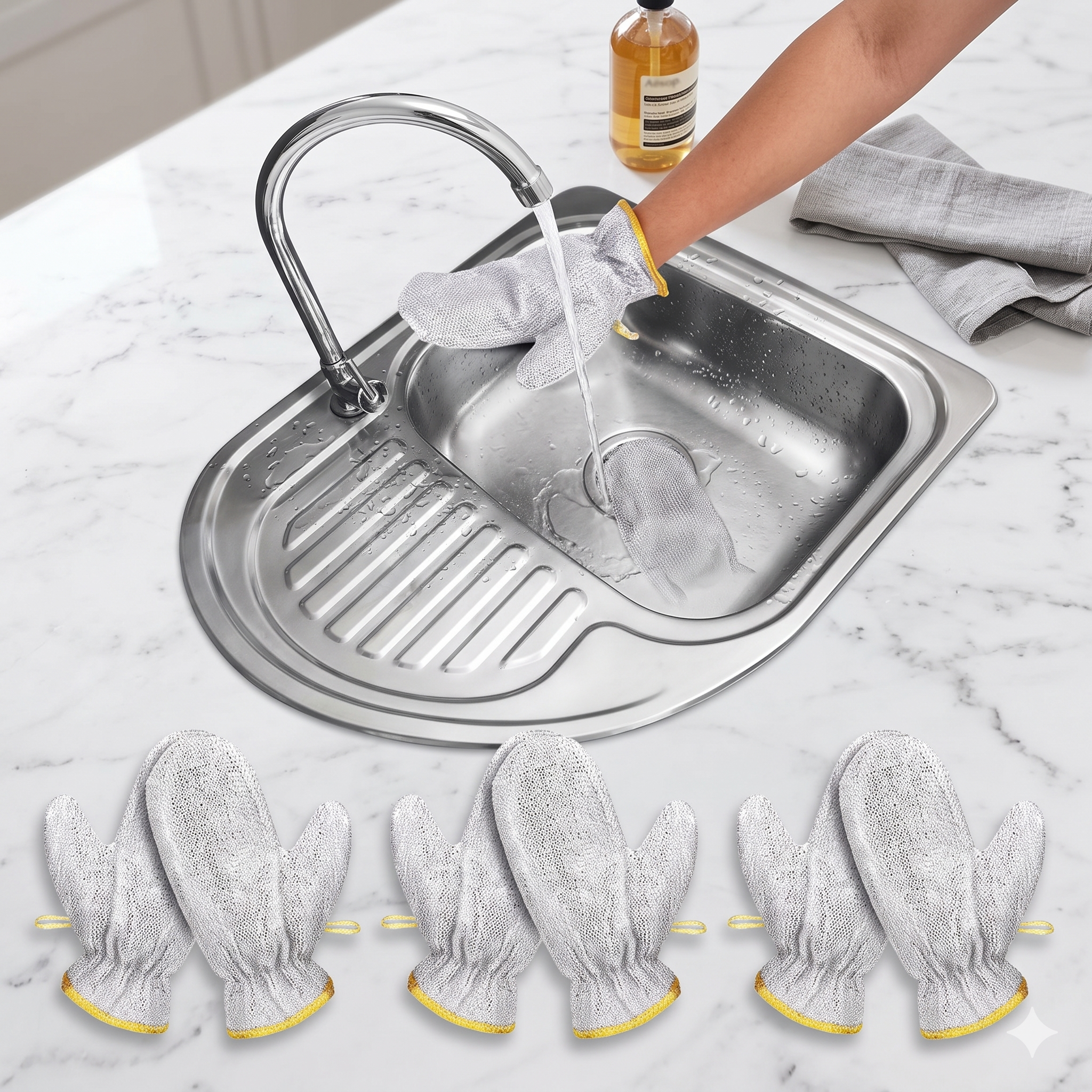 Single deals™ Premium Quality Wire Dish Washing Cleaning Gloves