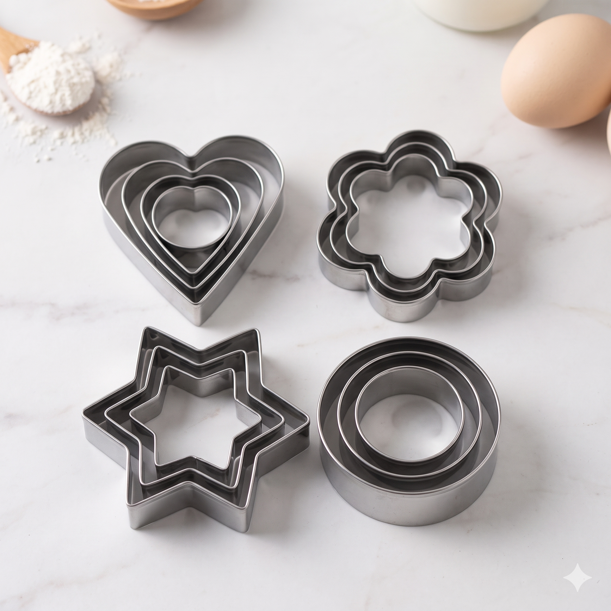 ™ Single Deals ShapeMaster 8-Pc. Concentric Baking Cutters Set – Premium Quality