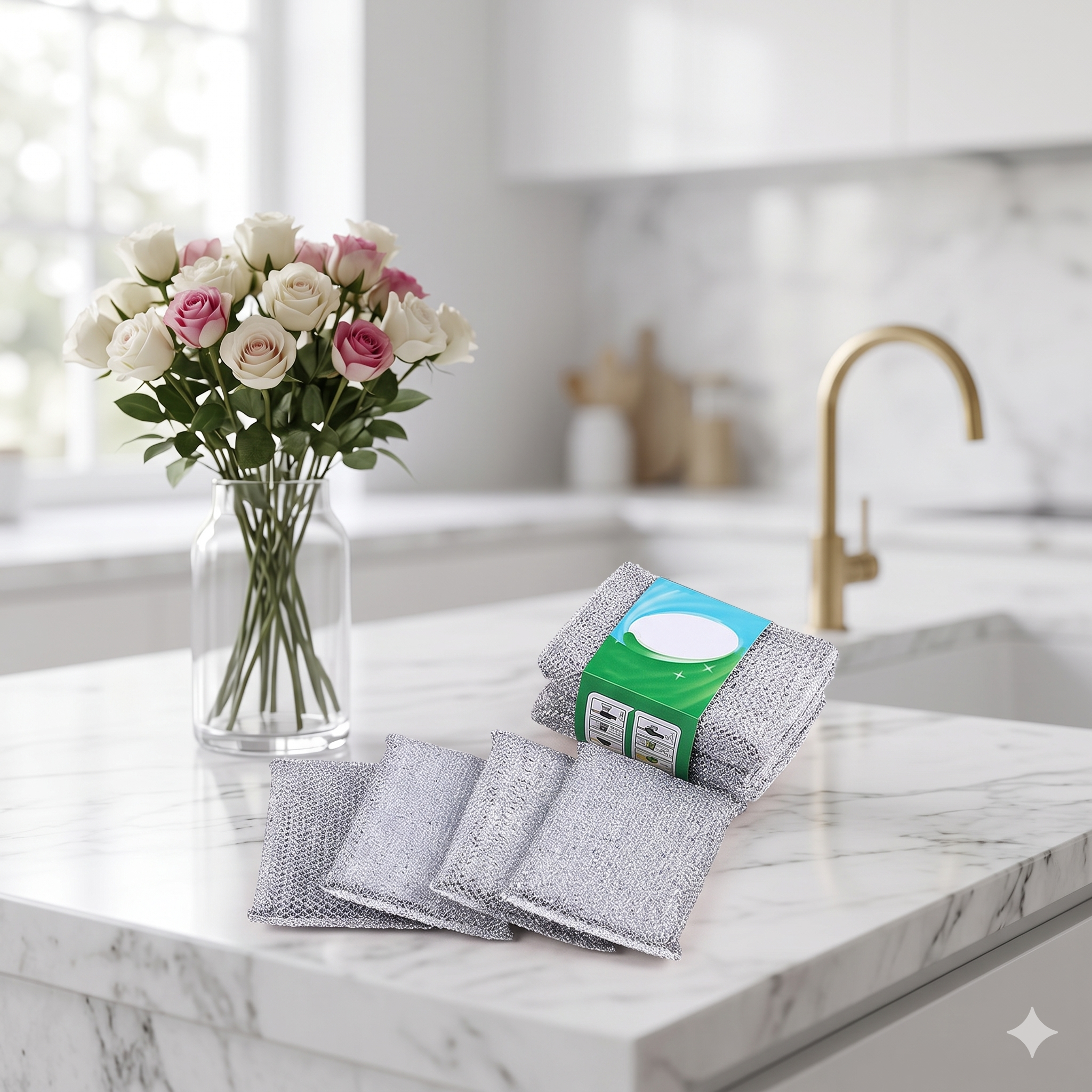 SINGLE DEALS® EliteCare Heavy-Duty Ultra-Abrasive Silver Micro-Mesh Sponges (5 PCS) — Premium Quality