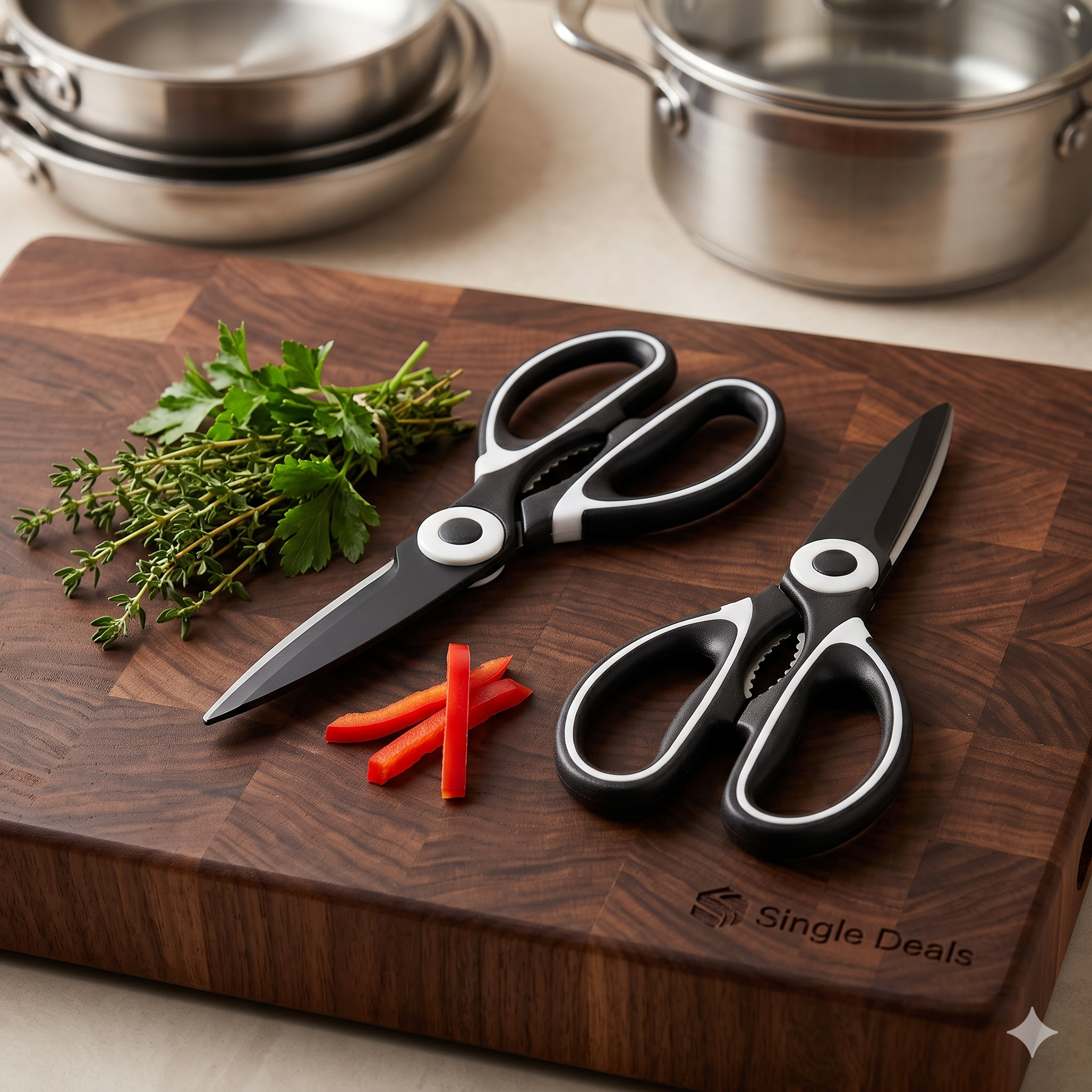 SINGLE DEALS™ Heavy-Duty Stainless Steel Kitchen Scissors Premium Quality