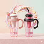 Premium Insulated "Ice Cream" Style Sipper Bottle – Quirky & Stylish Portable Water Bottle for Kids & Adults
