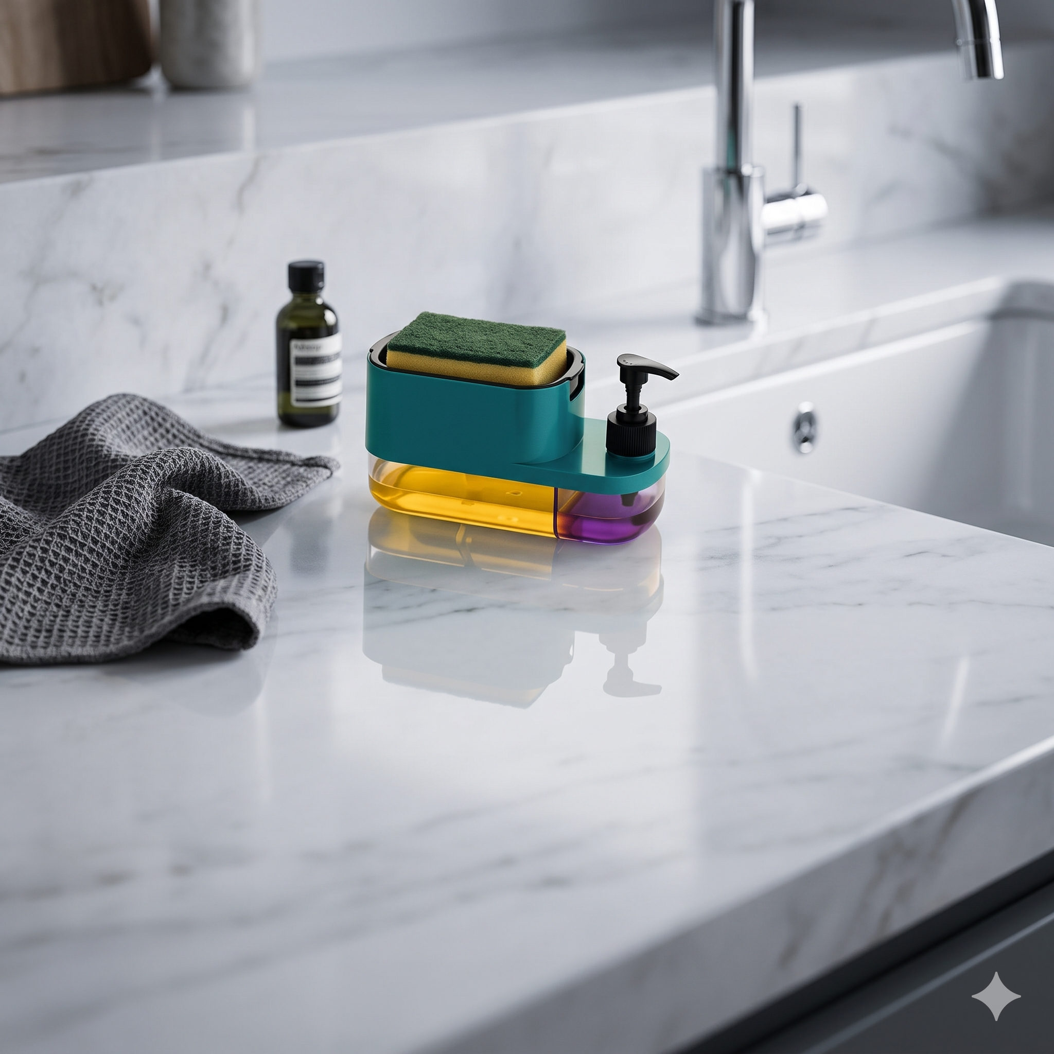 Single deals™ Premium Quality Elite 3-in-1 Caddy Soap Dispenser & Organizer