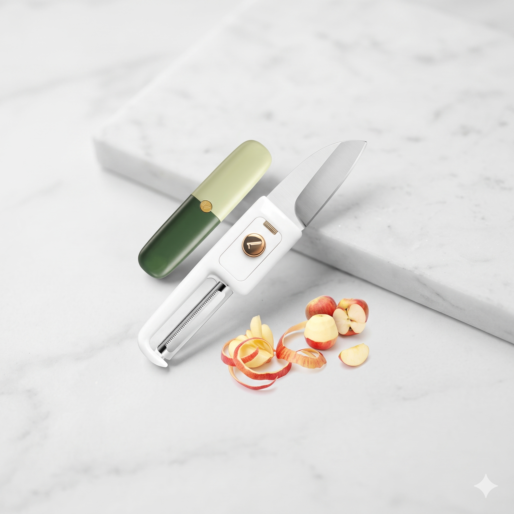 Single deals 2 in 1 Stainless Steel Fruit Knife & Precision Peeler Combo™ [Premium Quality]
