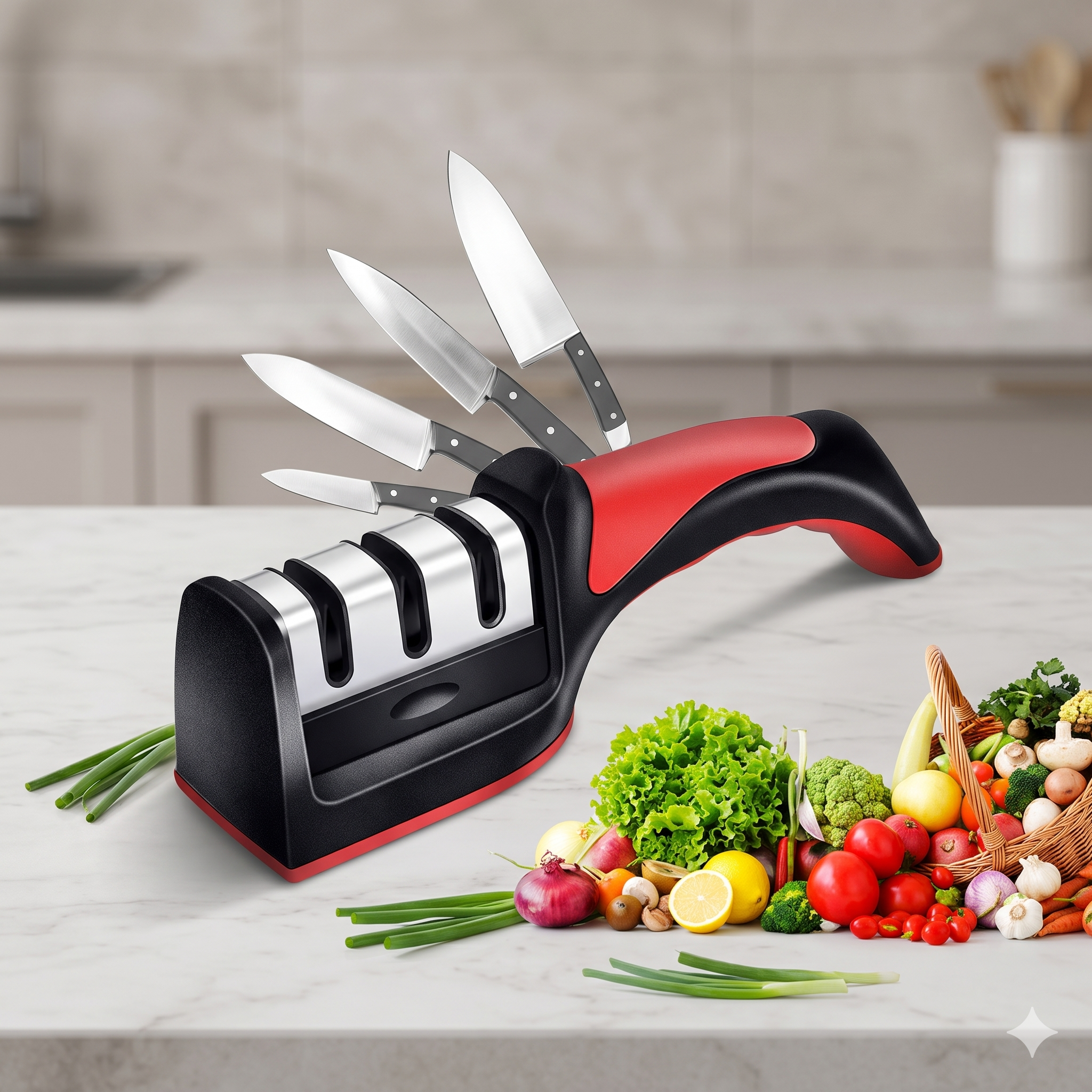 ™ Single Deals Pro-Edge Ultra: The Red-Handle 3-Stage Precision Knife Sharpening Station – Premium Quality